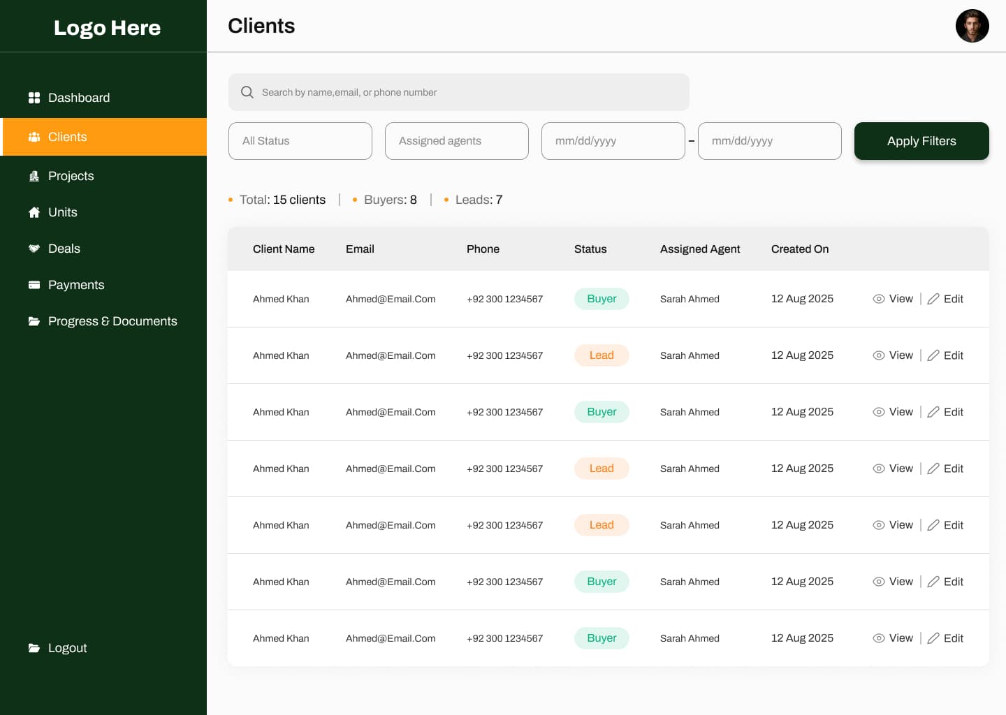 Real Estate CRM screenshot 2